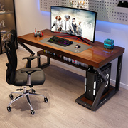 实木电脑桌台式主机箱一体家用工作台，办公桌卧室书桌单人电竞桌子