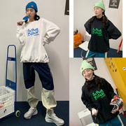 schurkisch韩国滑雪长款卫衣加厚男女款抓绒保暖双单板套头立高领