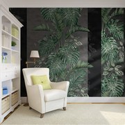定制热带墙布装饰k东南亚壁纸电视背景墙工装商用叶子壁布覆式楼