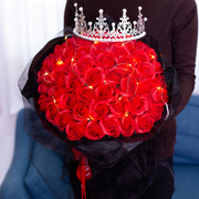 超大99朵玫瑰花束仿真香皂花，情人节送女友，创意求婚表白生日礼物盒