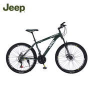 吉普jeep越野通勤山地自行车双碟刹碳钢铝合金一体轮男女款式单车