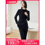 黑色西装套装女春秋季西服外套职业装气质女神范时尚高端通勤正装