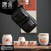 唐舍中国风金鱼旅行茶具套装羊脂玉瓷白瓷快客杯便携式茶叶罐陶瓷