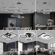 客厅吊灯现代简约大气创意，个性卧室三头圆环，2021年餐厅吊灯具