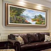 欧式客厅沙发背景墙挂画大气风景山水油画美式壁画办公室装饰画