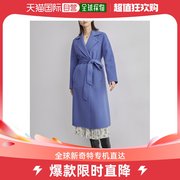 日本直邮ROPE'女士优雅灰色长款大衣 轻柔羊毛混纺 气质立领风衣