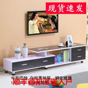 简约现代电视柜钢化玻璃伸缩欧式组合客厅大小户型电视柜家具