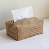 日式简约纸巾盒家用客厅，民宿棉麻布艺抽纸盒，黄麻纸巾套长方形文艺