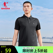 中国乔丹商务Polo衫男士夏季高尔夫休闲透气翻领短袖T恤衫