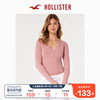 Hollister2023秋季长袖修身蕾丝时尚百搭休闲T恤 女 330480-1
