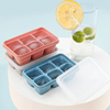 创意带盖冰格模具硅胶制冰盒，家用冰块模具，6格制冰盒实用冰格模具