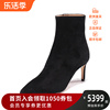 菲拉格慕Ferragamo女士绒面革尖头细跟高跟靴子短靴踝靴 0753960