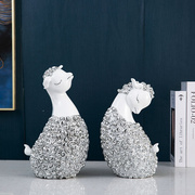 绵羊树脂工艺品家居摆件欧式现代卧室桌面电视柜客厅样板件装饰品