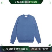 香港直邮salvatoreferragamo男士，天蓝色圆领毛衣12-0798-58636