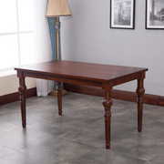 美式实木餐桌小户型餐桌v椅组合做旧乡村法欧式桌子长方形西