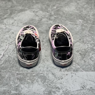 vans范斯acerni黑紫男女鞋，低帮印花休闲帆布滑板鞋子vn0a5dxz3x8