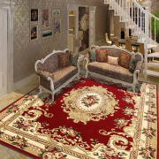欧式地毯欧美客厅茶几现代手工雕花简约时尚卧室长方形家用红地毯