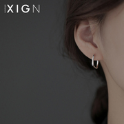 xign方形耳环纯银女气质，夏耳钉(夏耳钉)2024年耳圈小众设计耳饰品