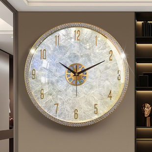 2024客厅挂钟高端创意贝壳挂墙艺术钟表现代静音家用餐厅时钟