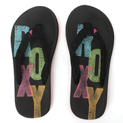 儿童roxy2024年夏季布带拖鞋evqycky防滑平跟人字拖