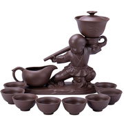 紫砂懒人茶具套装家用旋转半全自动泡茶器创意陶瓷办公室茶壶茶杯