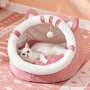 猫窝成猫幼猫四季猫垫通用睡觉用猫床，半封闭式可拆洗猫屋宠物用品