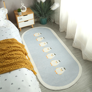 椭圆形地毯卧室床边毯可爱毛绒床前床下垫子房间可坐可睡家用地垫