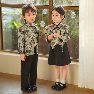 汉服男女童唐装中国风套装儿童三月三民族演出服宝宝薄款中式服装