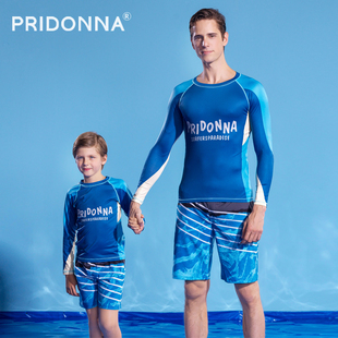 pridonna亲子泳装家庭长袖，泳衣分体浮潜衣防紫外线，指数upf50+