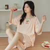 夏季短袖韩版可爱可外穿甜美居家休闲服时尚，少女大码两件套装