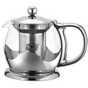 雅风耐高温加厚玻璃泡茶壶不锈钢过滤花茶红茶冲茶器家用玻璃茶壶