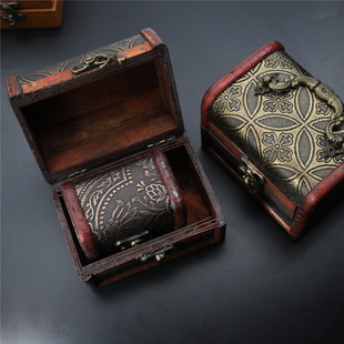 首饰盒手饰收纳盒古风饰品盒复古中式有趣把手木头盒子小盒子ins