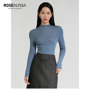 ROSEALYSSA若诗莉莎反季折扣款显瘦圆领美丽诺羊毛打底衫针织衫女