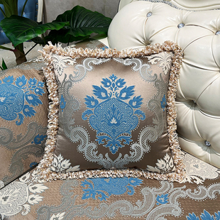蓝色欧式雪尼尔绒大号，抱枕圆枕糖果枕四季通用沙发垫加厚防滑耐磨