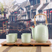 冰花瓷 提梁壶茶具套装家用花茶壶套装中式简约 4人 现代 客厅