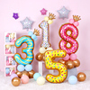 甜甜圈数字铝膜气球立柱0-9儿童宝宝一1周岁生日派对布置装饰卡通