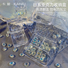 日式亚克力钻盒心形透明高档指甲饰品收纳盒分格方形k9水晶钻空盒