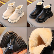 靴子儿童皮靴加绒加厚2023冬季宝宝棉靴短靴小女孩雪地靴小童