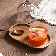 日式木质托盘玻璃碗下午茶餐具，燕窝碗甜品碗，早餐碗酸奶碗定制logo