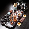紫砂功夫茶具套装家用整套简约陶瓷茶杯全自动电磁炉实木茶盘茶道