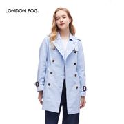 伦敦雾蓝色风衣女设计感小众春季气质时尚小个子中长款薄外套