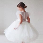 夏季公主裙女童礼服高端花童婚礼小女孩裙子主持人儿童钢琴演奏服