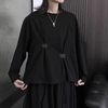 暗黑系长袖体恤女设计款显瘦休闲圆领百搭个性T恤日系小众女外套