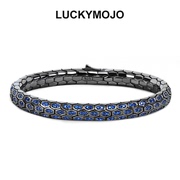 luckymojo925纯银手链男款，小众锆石镶嵌蛇纹手镯，软女轻奢高级感