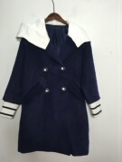 女装冬装品牌海军风长款大衣外套U+74051083088冬季