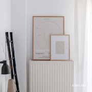 anna北欧简约线条抽象装饰画海报画芯客厅卧室，玄关餐厅样板房