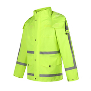 荧光绿交通巡逻应急安保执勤高速救援安全反光雨衣雨裤分体套装男