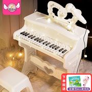 儿童钢琴玩具电子琴小女孩初学多功能可弹奏话筒3宝宝1一周岁礼物