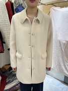 重工钉珠韩版羊毛呢羽绒，大衣冬季新韩版显瘦小香风高级感中长外套