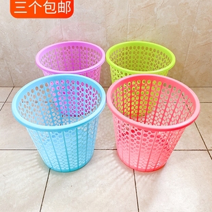 纸篓彩色垃圾桶办公室厨房卫生间家用大号垃圾桶废纸篓塑料杂物篮